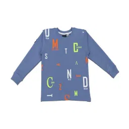 Cavio Kids Sky Blue Printed Full Sleeves T-Shirt-image-29