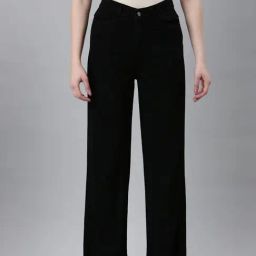SHOWOFF Black Denim Straight Fit Mid Rise Jeans-image-32