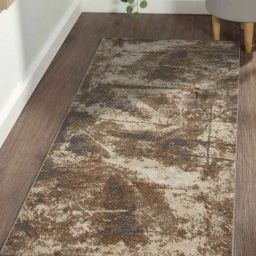 Obsessions Brown Polypropylene Abstract Anti-Static Floor Runner-45