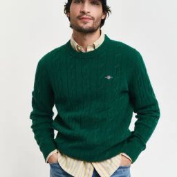 Gant Green Regular Fit Solid Sweater-picture-37
