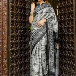 HERE&NOW Women Printed Saree With Unstitched Blouse Piece-picture-19