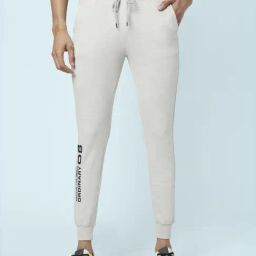 People by Pantaloons Ecru Melange Slim Fit Printed Joggers-picture-12