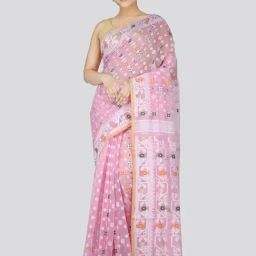 Pinkloom Pink Cotton Woven Saree-picture-16
