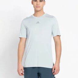 adidas HIIT ELEVATED Silver Grey Slim Fit Printed Sports T-Shirt-image-18