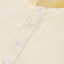 MANQ Men Beige Solid Kurta with Churidar image 2