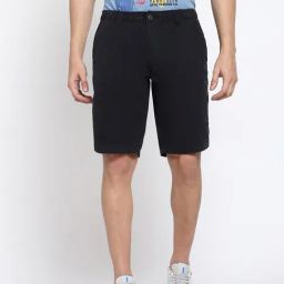 Van Heusen Athleisure Regular Fit Soft Touch Functional Pockets Shorts - Black-picture-8