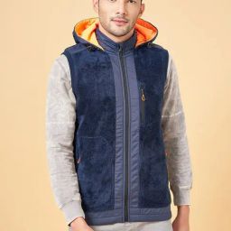 Urban Ranger by Pantaloons Navy Regular Fit Hooded Jacket-image-92