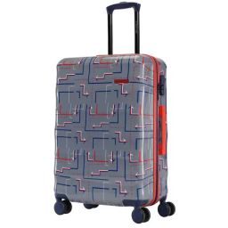 Nasher Miles Denver Hard-Sided Printed Check-in Luggage Grey 65cm Trolley Bag-83
