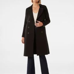 Forever New Black Regular FIt Trench Coat-image-78