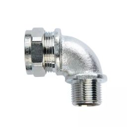 Flexicon External Thread Fitting Cable Conduit Fitting 16mm Nominal Size M16 Galvanised Steel Grey, FSU16-M16-C90 (Pack of 10 Pcs)-image-100