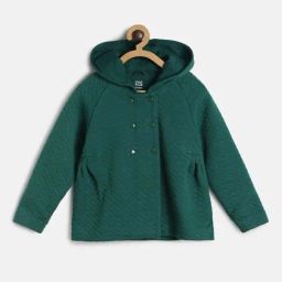 MINIKLUB Kids Teal Solid Full Sleeves Jacket-image-7