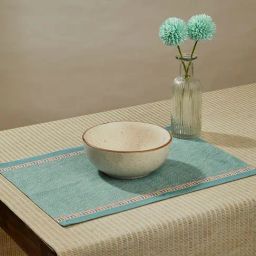 Fabindia Home Idika Tarinika Blue Cotton Table Mat - Set Of 6-image-28