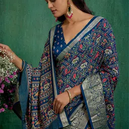 Sangria Patola Printed Saree With Border-picture-25