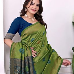 HERE&NOW Woven Design Zari Banarasi Saree-24