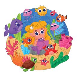 Mini Leaves Mermaid Art Puzzle 50 pcs Unique Shapes Puzzle - Multicolour-10