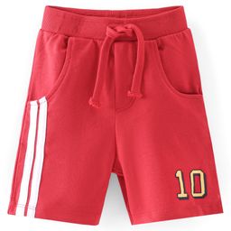 Babyhug Cotton Looper Knit Shorts Number Print - Red-image-7