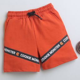 BUMZEE Cookie Monster Text Printed Shorts - Rust-image-64