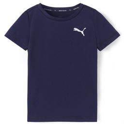 PUMA Knit Half Sleeves T-Shirt with Brand Logo Print - Navy Blue-image-4