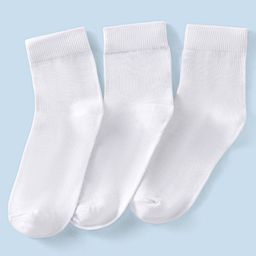 Pine Kids Knit High Ankle Length School Socks Pack of 3 - White-image-6