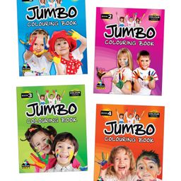 Jumbo Colouring Books with Colour Hints, Set of 4 Books - English-19