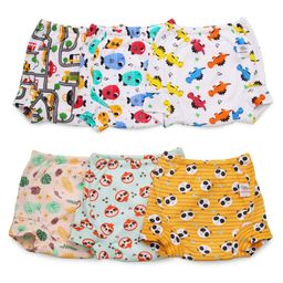 SuperBottoms Potty Training Pants for Mess-Free Diaper-Free Time with Animal & Vehicle Pack of 6 - White Yellow-image-9