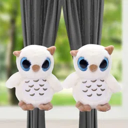 Tickles 2 Pcs Owl Soft Stuffed Plush Hanging Toy For Kids Boys & Girls Home Decoration (Color: White; Size: 20 cm)-picture-27
