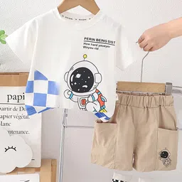INCLUD Boys Printed Round Neck T-shirt With Shorts-image-57