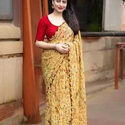 Nirmohi Fashion Warli Printed Bandhani Saree-image-6