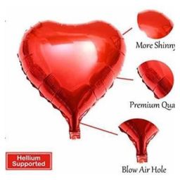 Bubble Trouble Red Heart Shape Party Decorative Foil Balloon Red - Pack of 10 image 2