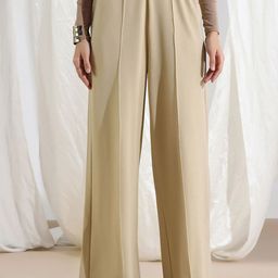 Selvia Women Relaxed Fit High-Rise Easy Wash Pleated Parallel Trousers-image-55