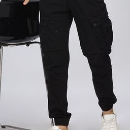 THREE DAYS Corduroy Men Relaxed Regular Fit Mid Rise Cotton Cargos Trousers-image-88