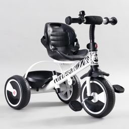 Play Nation Little Zebra Tricycle With Parental Push Handle & Canopy - White image 5