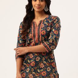 FERANOID Floral Printed Pure Cotton Kurti-image-13