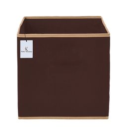Kuber Industries Set Of 4 Brown Solid Foldable Fabric Storage Large Cube With Handle image 4