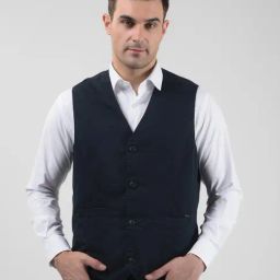 Numero Uno Navy Cotton Regular Fit Waistcoat-image-28
