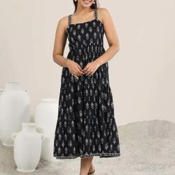 Libas Black Printed Dress-image-90
