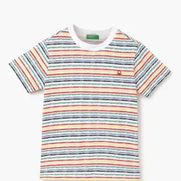 United Colors of Benetton Kids Multicolor Cotton Striped T-Shirt-picture-2
