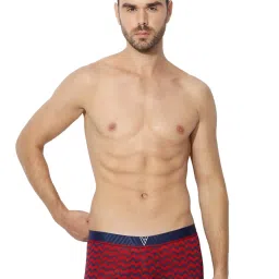 Van Heusen Red Regular Fit Printed Trunks image 1