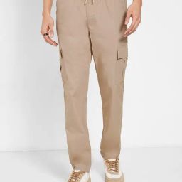 People By Pantaloons Beige Cotton Regular Fit Trackpants-image-46