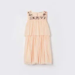 Fame Forever by Lifestyle Kids Peach Embellished Regular Fit Dress-image-26