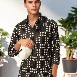 SZN Men Regular Fit Polka Dots Casual Shirt-image-77