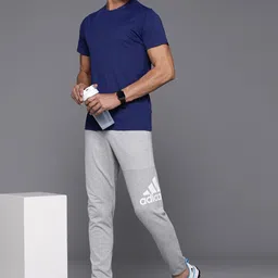 ADIDAS Men Essential Brand Logo Single Jersey Tapered Joggers-image-66