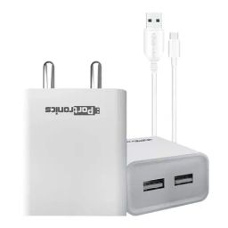 Portronics Adapto 66 POR-1066 2.4A Dual USB Ports Charging Adapter (White)-54