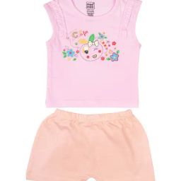 Mee Mee Kids Pink & Peach Printed Top with Shorts-image-35