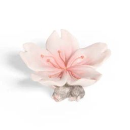 Home4U Light Pink & Grey Polyresin 7 cm Cat With Sakura Showpiece - Set of 1-image-22