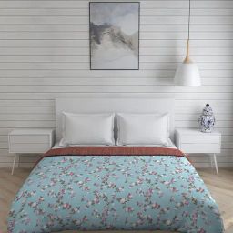 Boutique Living India Peach 160 TC Cotton Iris Gaze Queen Comforter-image-99