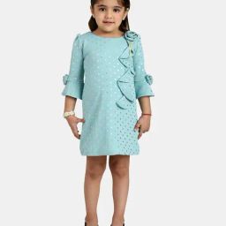Peppermint Kids Sky Blue Printed Dress-picture-27