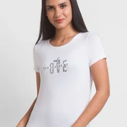 Spykar White Cotton Printed T-Shirt-picture-38