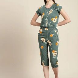 Sweet Dreams Green Printed Jumpsuit-image-80