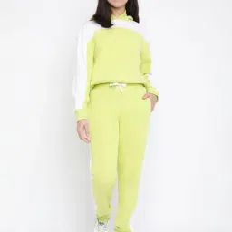 Lil Tomatoes Kids Green Color Block Full Sleeves Tracksuit-image-64